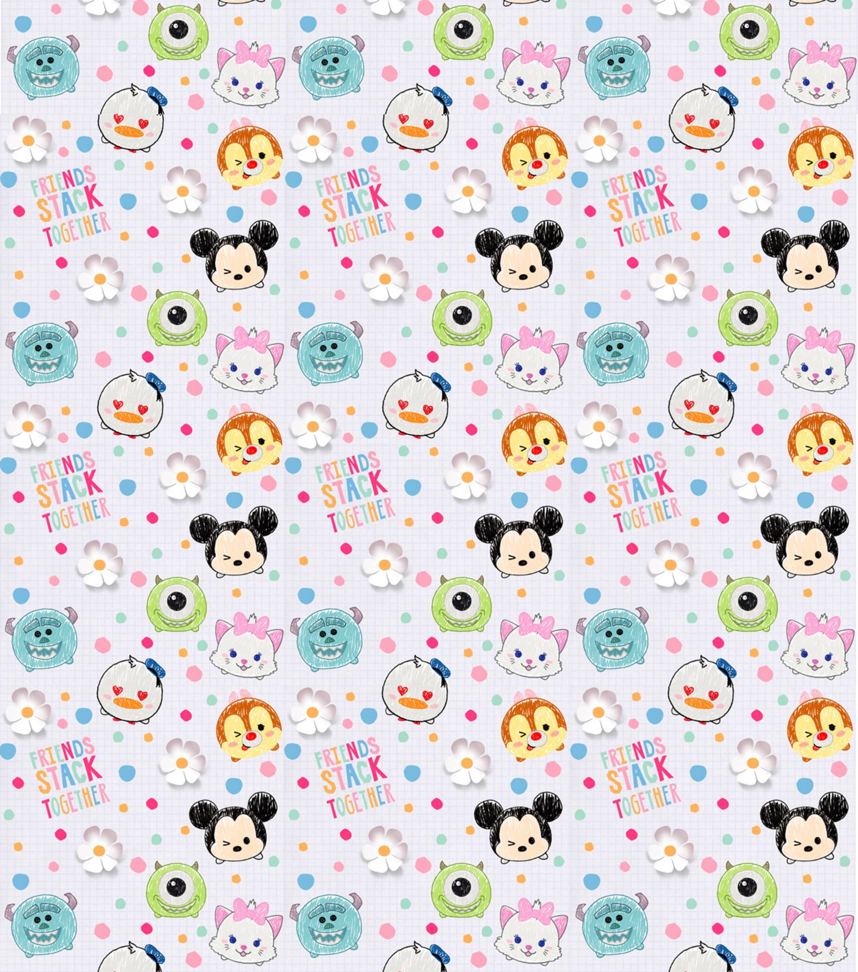 Disney® Tsum Tsum I Love My Friends Cotton Fabric